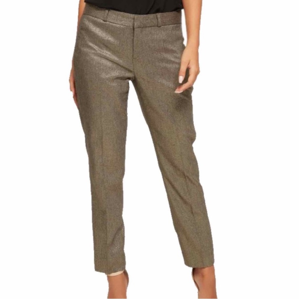 Banana Republic Avery Ankle Pants Gold Sparkle Size 8